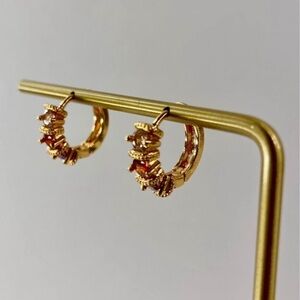 Beautiful Pair of High Quality Gold Plated French Hoop Earrings